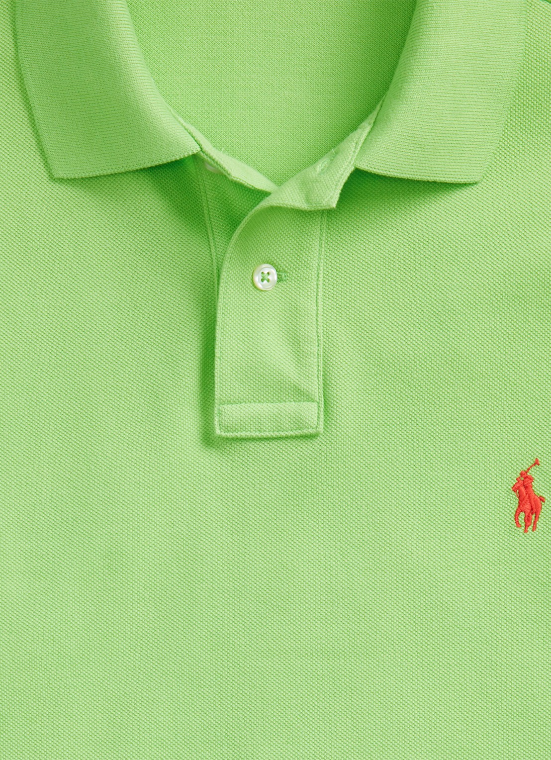 Ralph Lauren Slim fit polo van piqué katoen - detail 4 kiwi lime/c3867