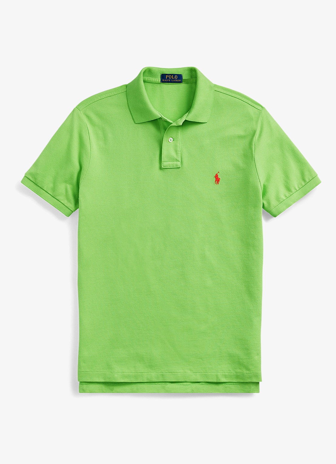 Ralph Lauren Slim fit polo van piqué katoen - voorkant 5 kiwi lime/c3867