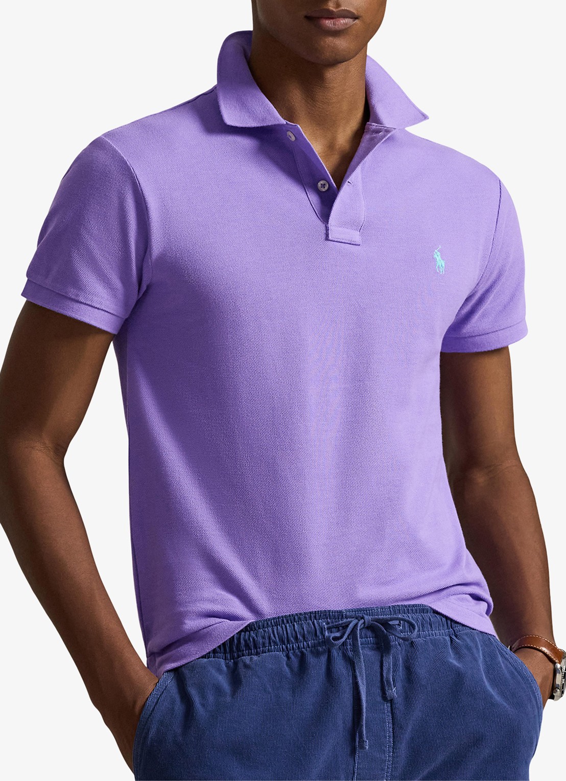 Ralph Lauren Slim fit polo van piqué katoen - detail 4 hampton purple/c6103