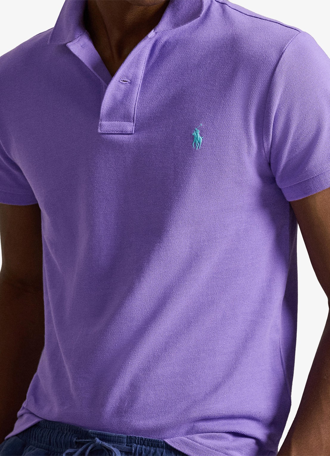 Ralph Lauren Slim fit polo van piqué katoen - detail 5 hampton purple/c6103