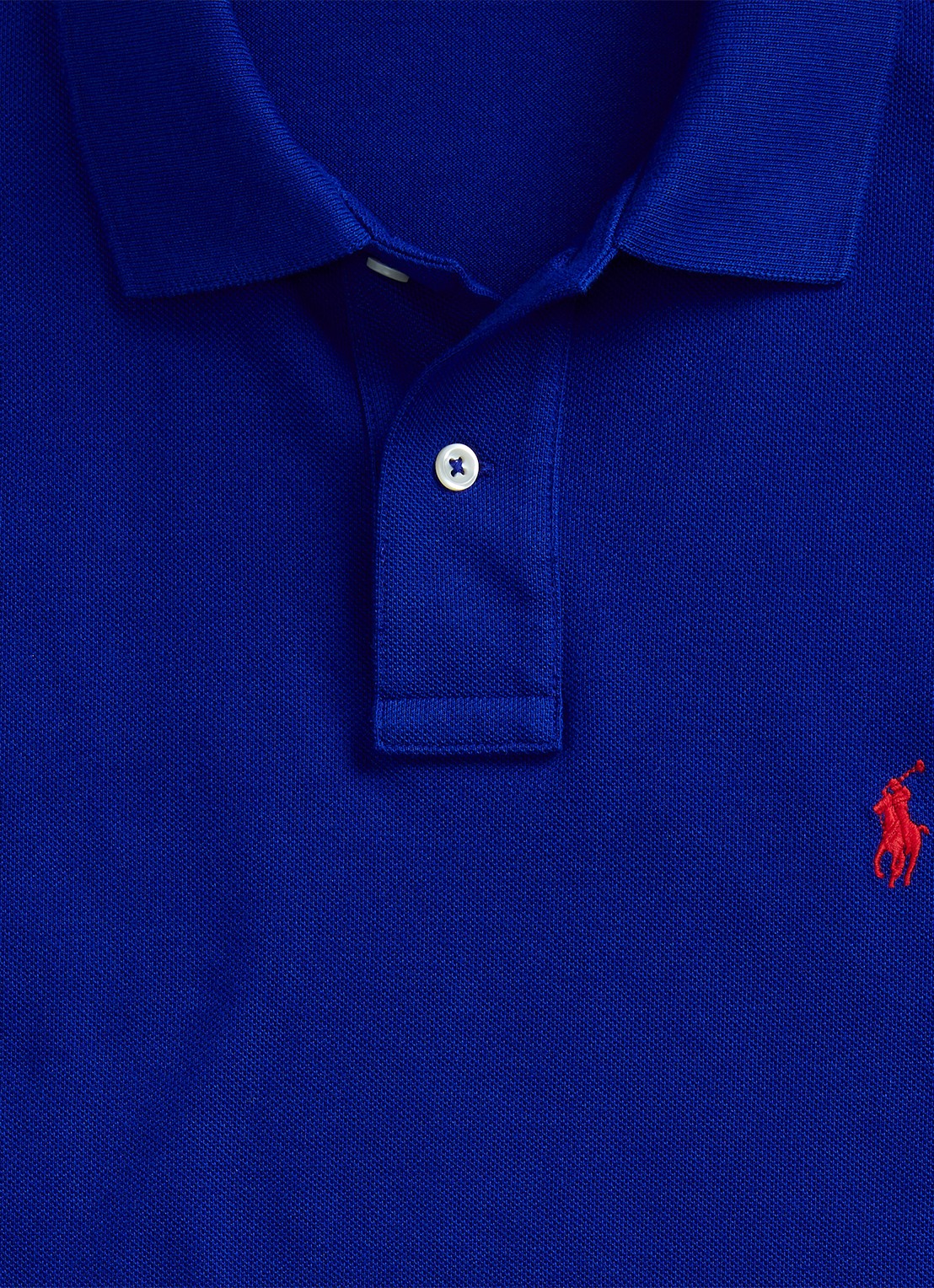 Ralph Lauren Slim fit polo van piqué katoen - detail 3 heritage royal / blauw