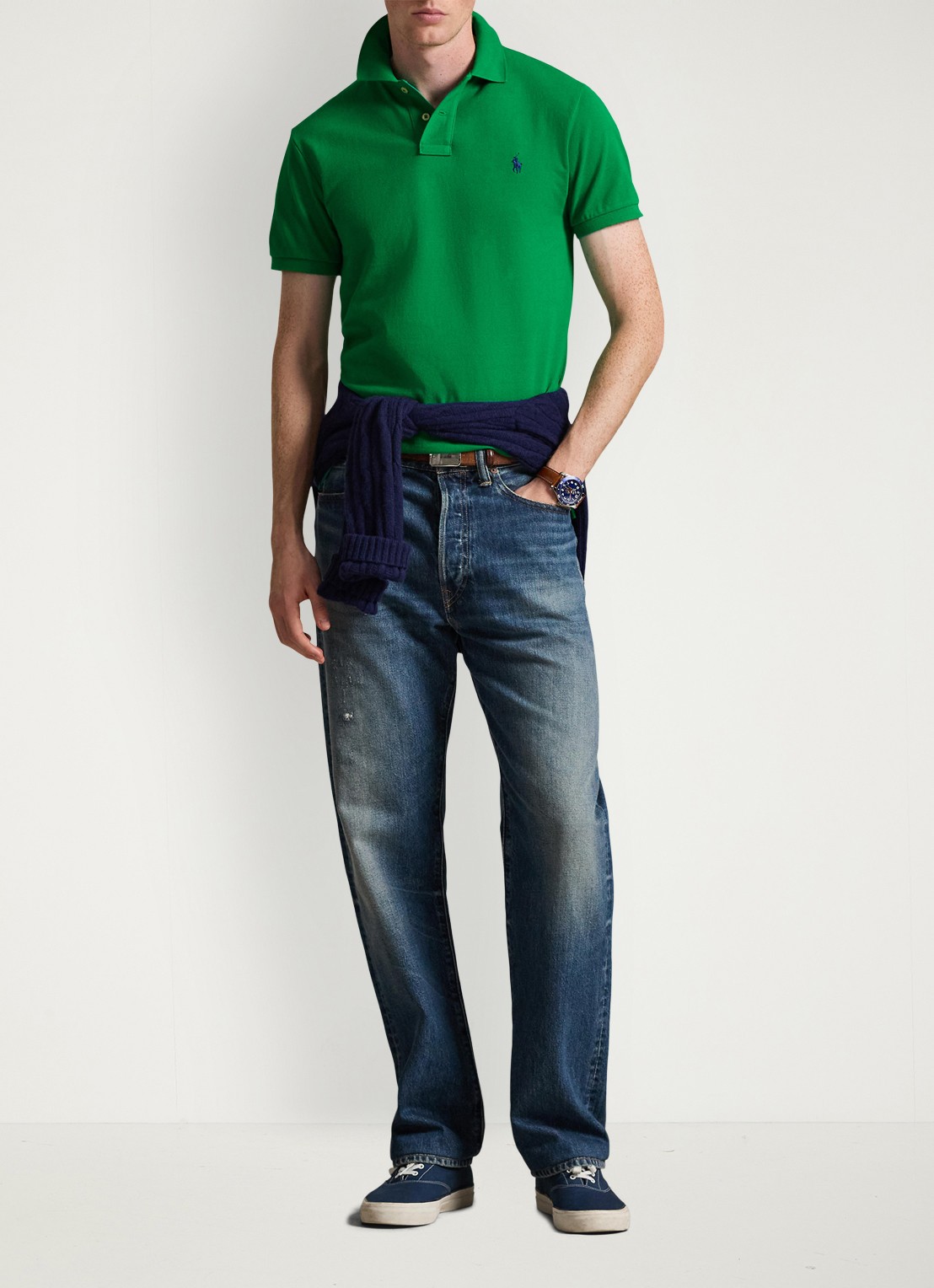 Ralph Lauren Slim fit polo van piqué katoen - voorkant 5 billiard/c7315-3el4