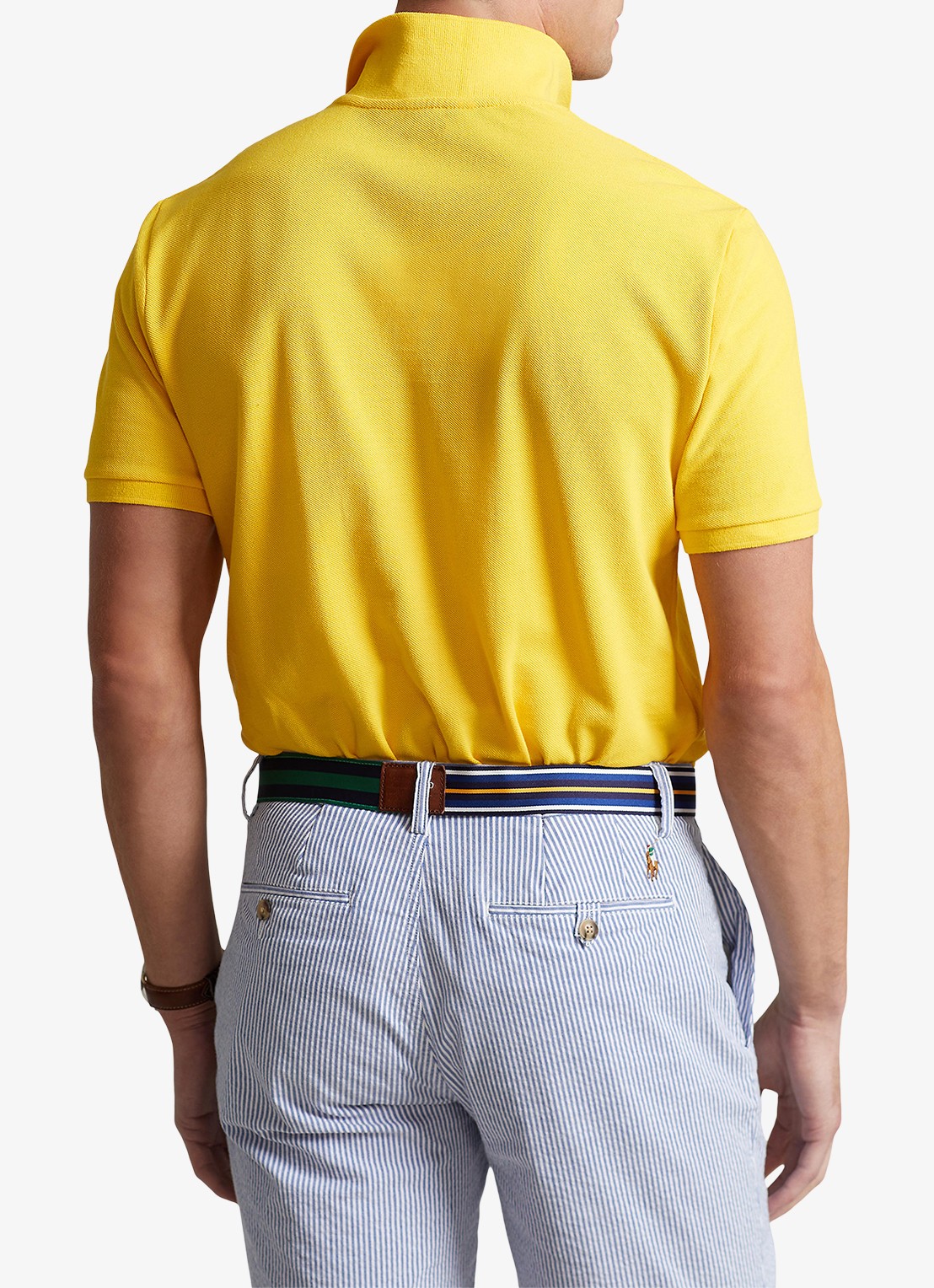Ralph Lauren Slim fit polo van piqué katoen - achterkant yellowfin/c7370-3ebq