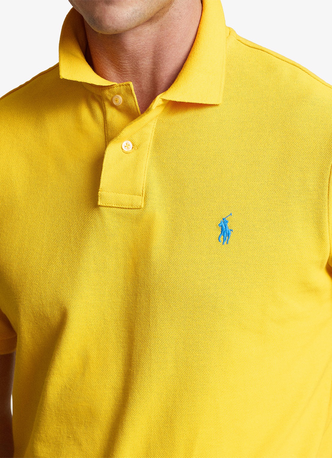 Ralph Lauren Slim fit polo van piqué katoen - detail 3 yellowfin/c7370-3ebq