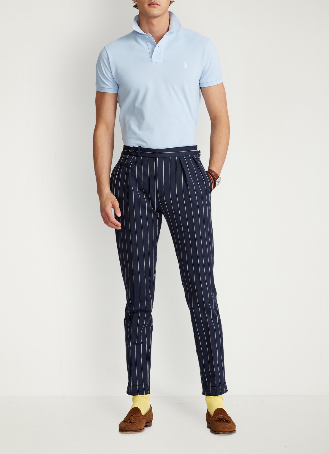 Ralph Lauren Slim fit polo van piqué katoen - voorkant 8 office blue/c1750-3ebj