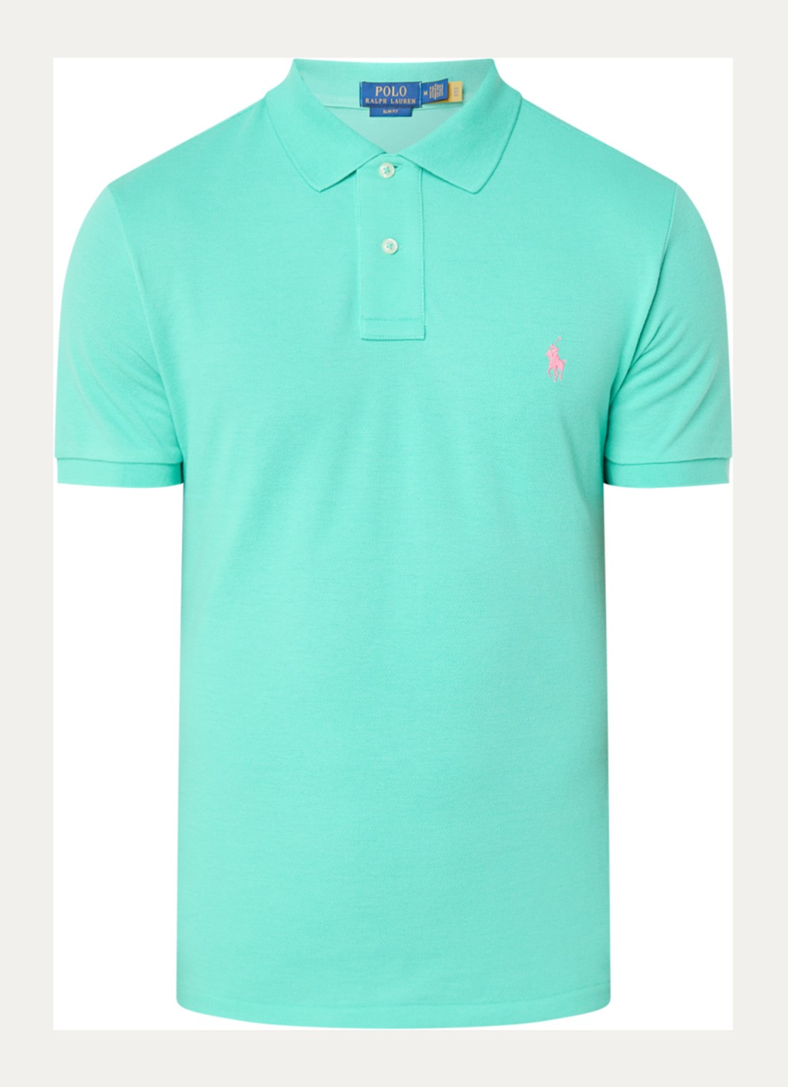 Ralph Lauren Slim fit polo van piqué katoen - voorkant 2 sunset green / groen