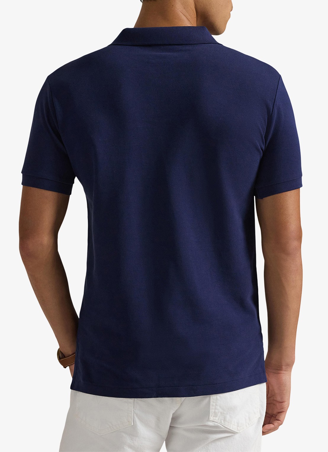 Ralph Lauren Slim fit polo van piqué katoen - achterkant 5 newport navy / donkerblauw