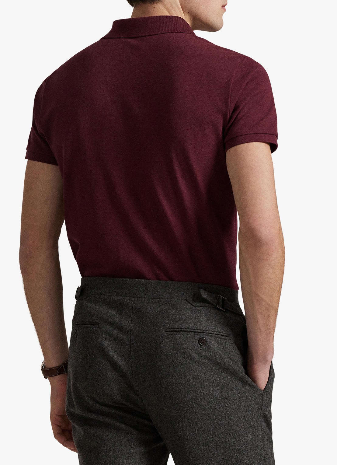 Ralph Lauren Slim fit polo van piqué katoen - achterkant 5 spring wine heather/c7996-3t06