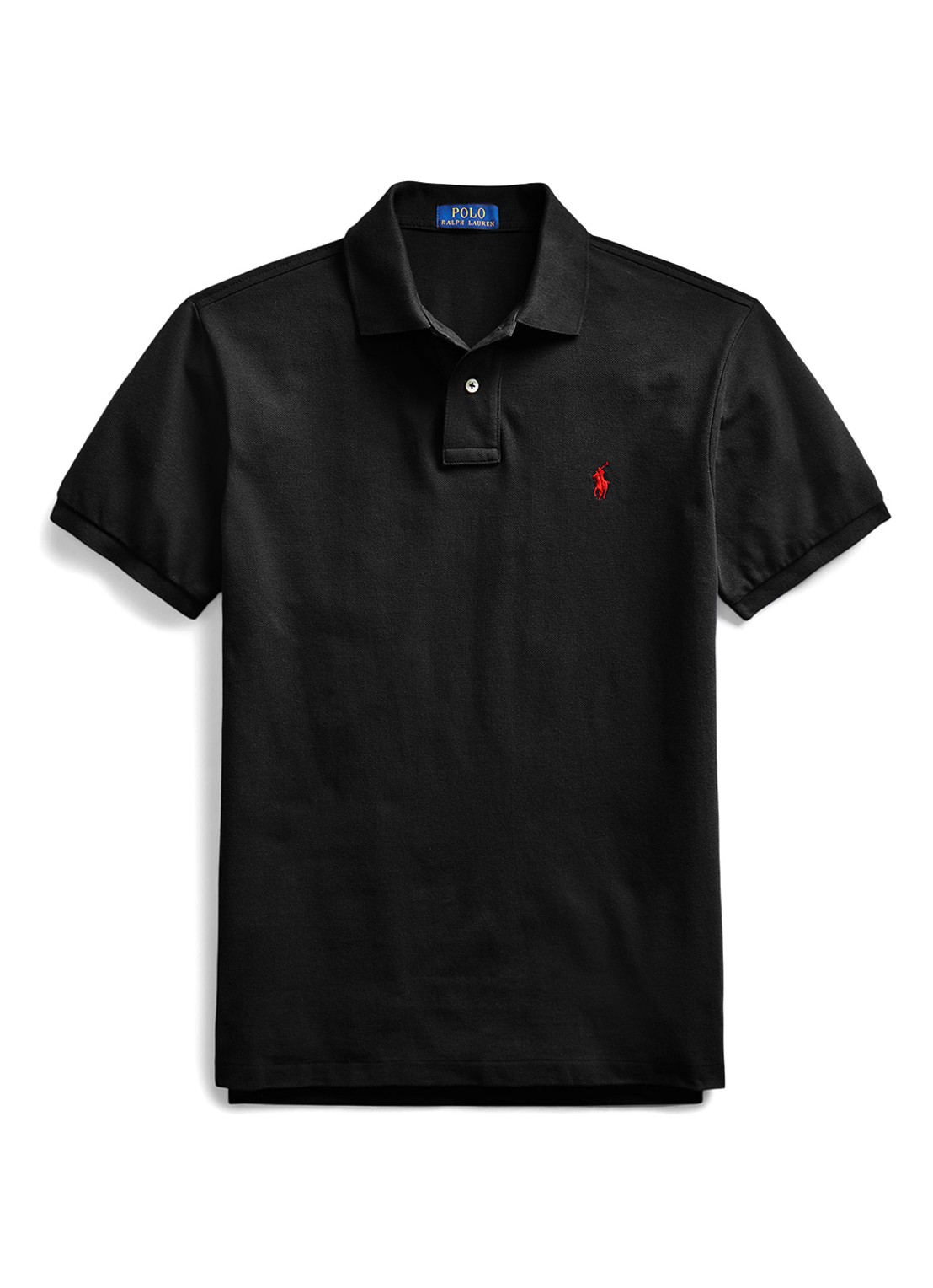 Ralph Lauren Slim fit polo van piqué katoen - voorkant 9 polo black/c3870