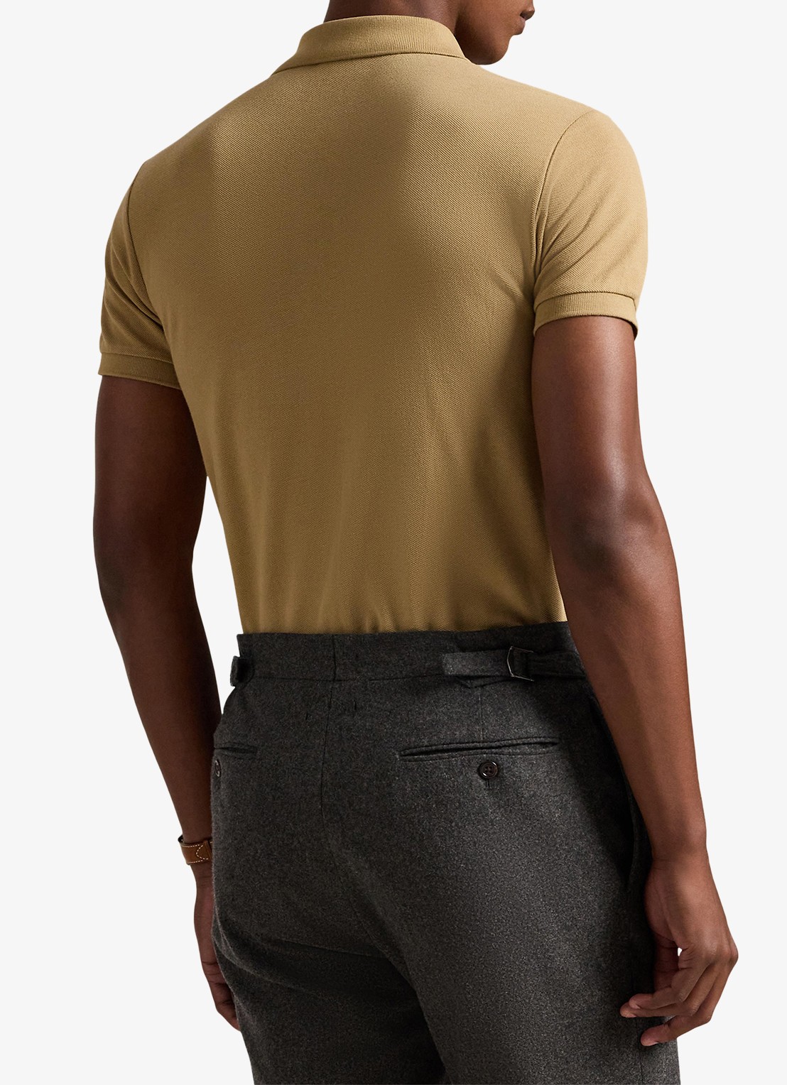 Ralph Lauren Slim fit polo van piqué katoen - achterkant 3 cafe tan / beige