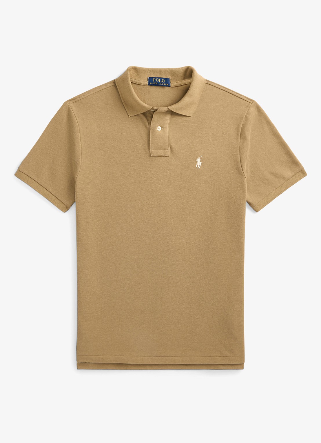 Ralph Lauren Slim fit polo van piqué katoen - voorkant 4 cafe tan / beige
