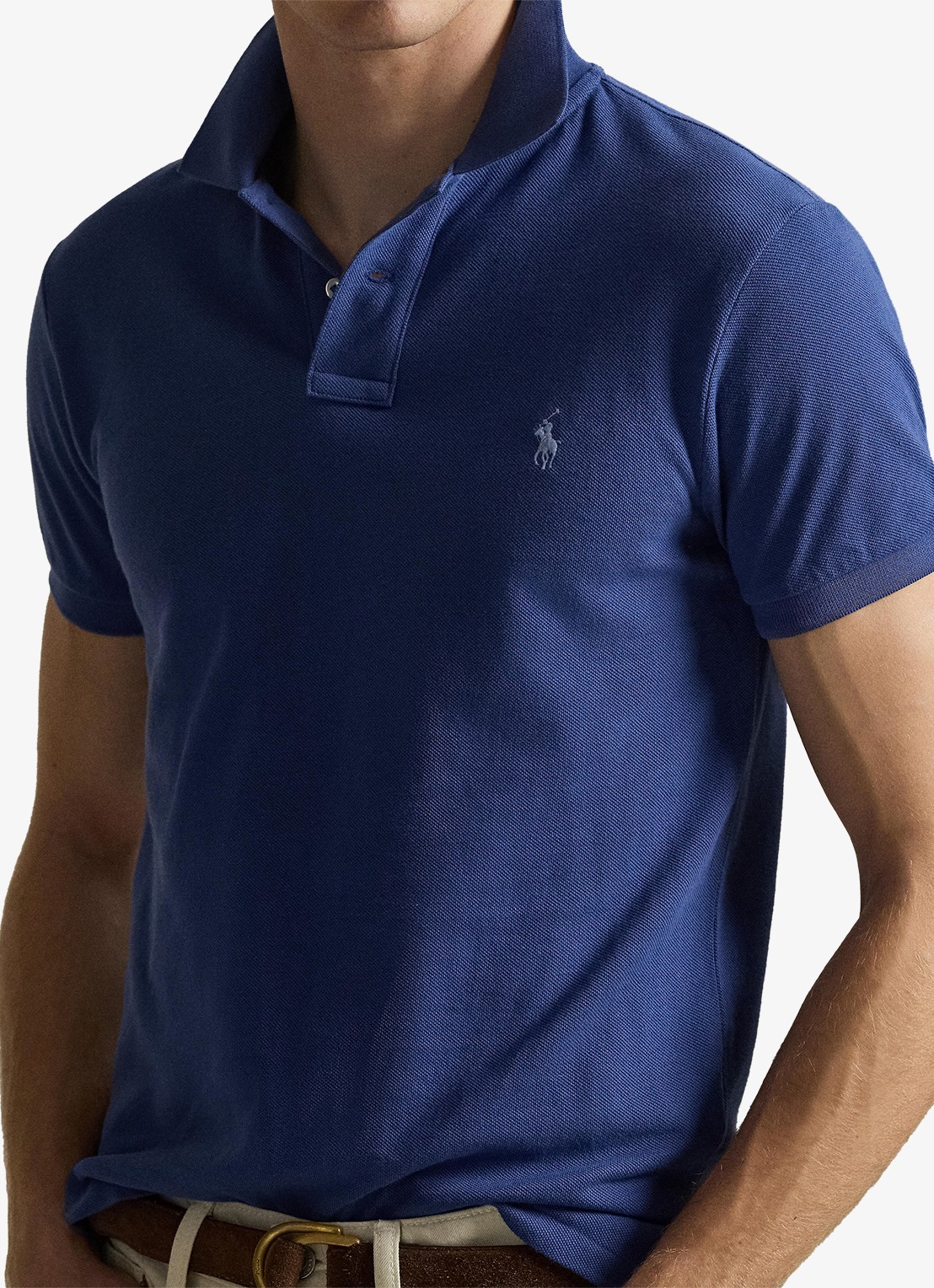 Ralph Lauren Slim fit polo van piqué katoen - detail 4 old royal / royalblauw