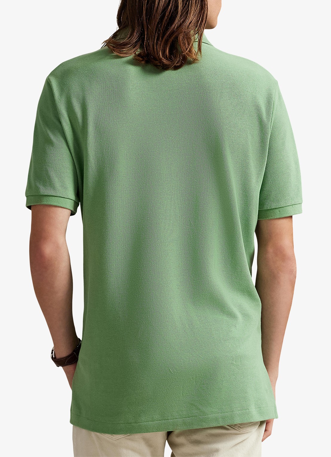 Ralph Lauren Slim fit polo van piqué katoen - achterkant 5 outback green / groen