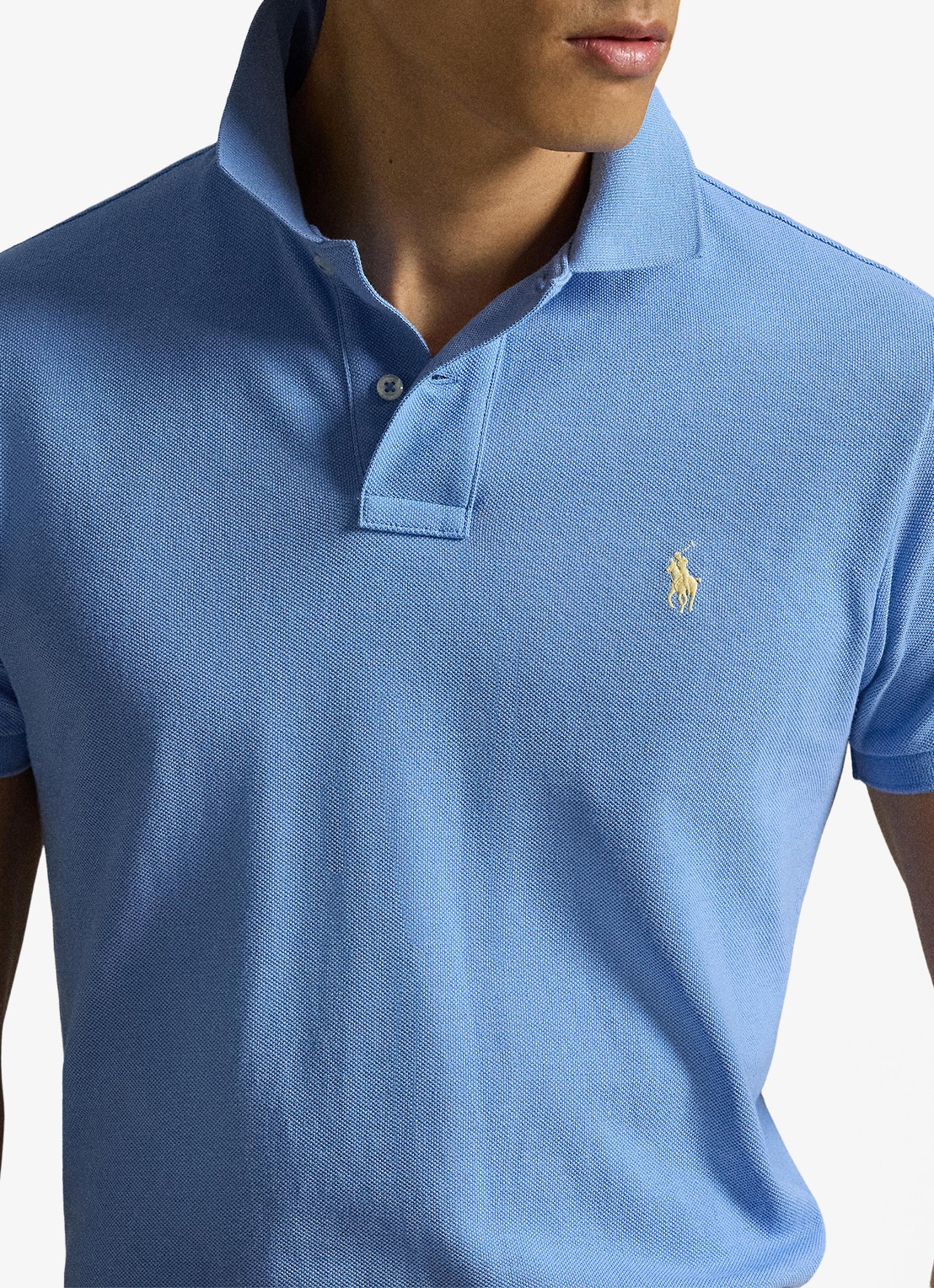 Ralph Lauren Slim fit polo van piqué katoen - detail 6 bristol blue / blauw