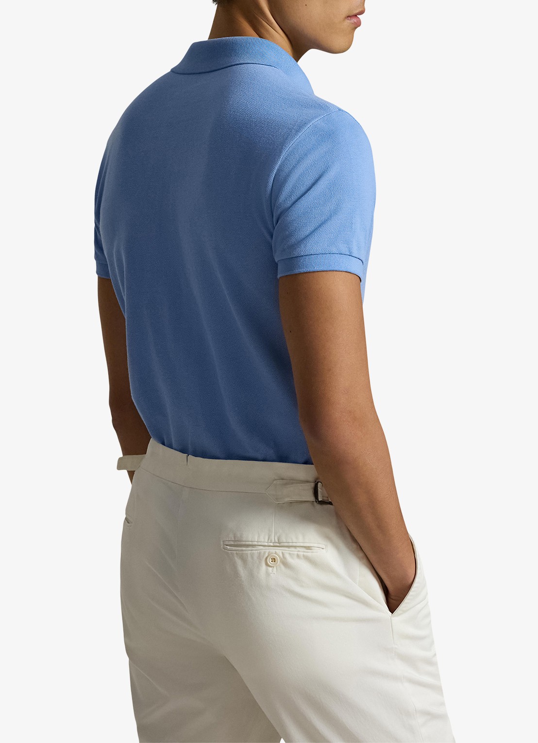 Ralph Lauren Slim fit polo van piqué katoen - achterkant 2 bristol blue / blauw