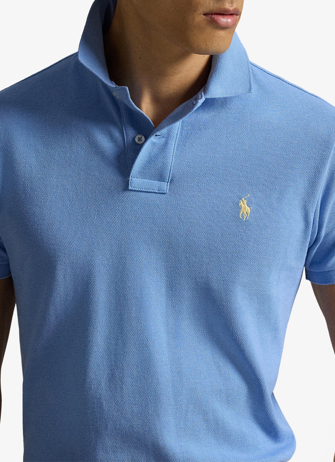 Ralph Lauren Slim fit polo van piqué katoen - detail 8 bristol blue / blauw