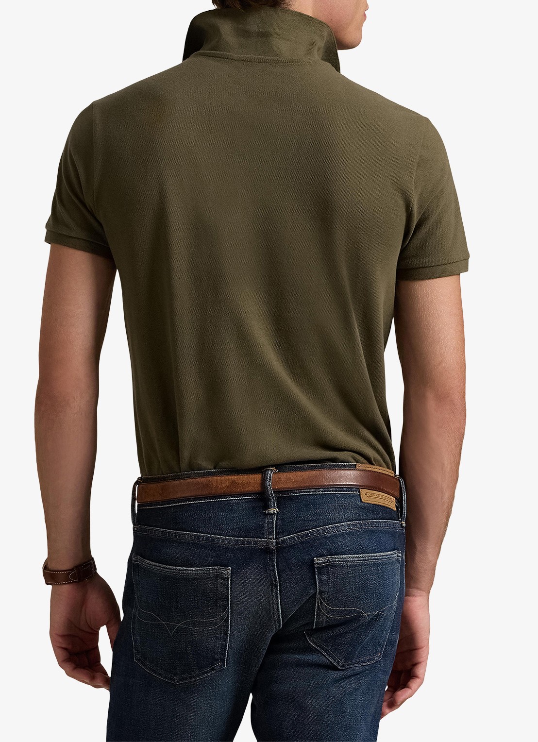 Ralph Lauren Slim fit polo van piqué katoen - achterkant canopy olive