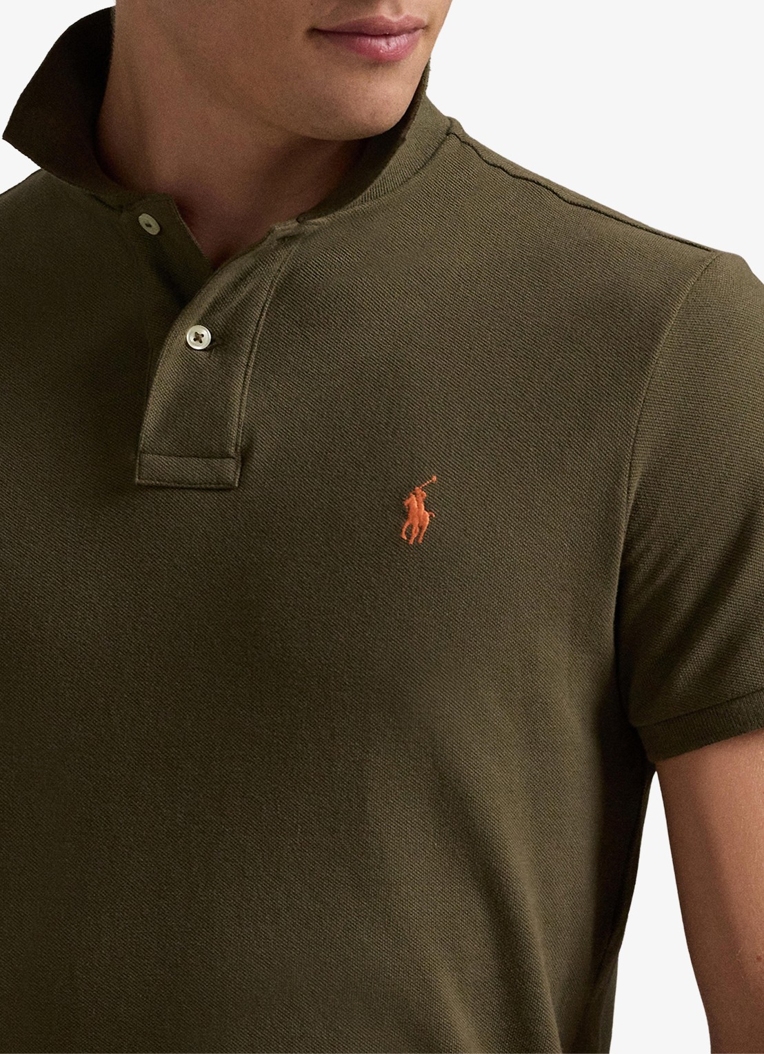 Ralph Lauren Slim fit polo van piqué katoen - detail 5 canopy olive