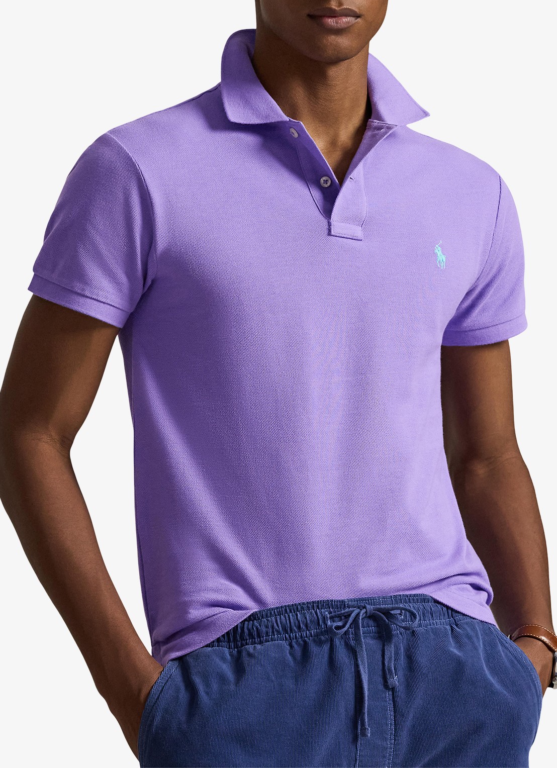 Ralph Lauren Slim fit polo van piqué katoen - detail 4 cactus purple/c6103-3el6