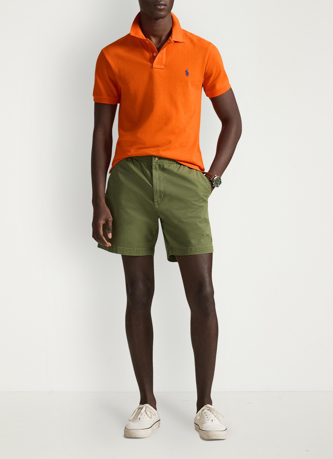 Ralph Lauren Slim fit polo van piqué katoen - voorkant 3 sailing orange
