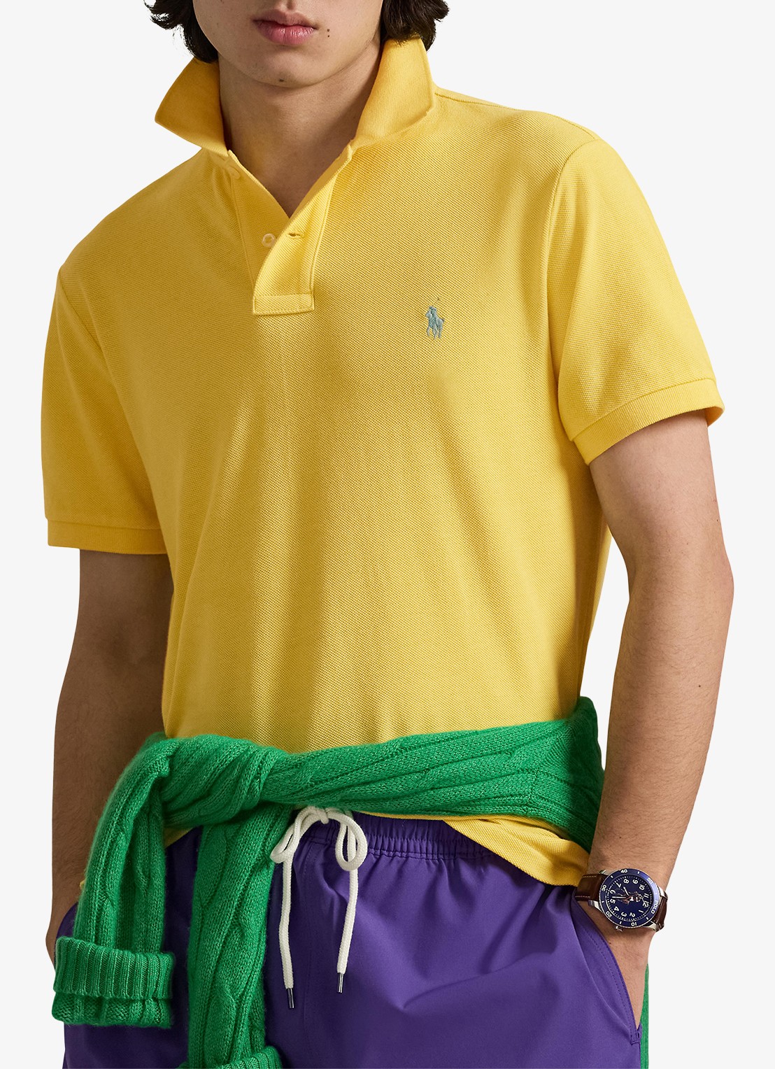 Ralph Lauren Slim fit polo van piqué katoen - detail 4 sunfish yellow/c7109-zxvx