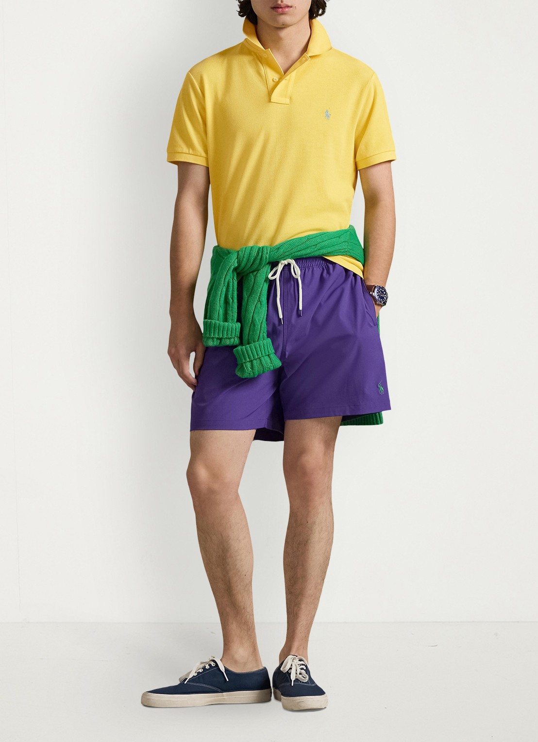 Ralph Lauren Slim fit polo van piqué katoen - voorkant 2 sunfish yellow/c7109-zxvx