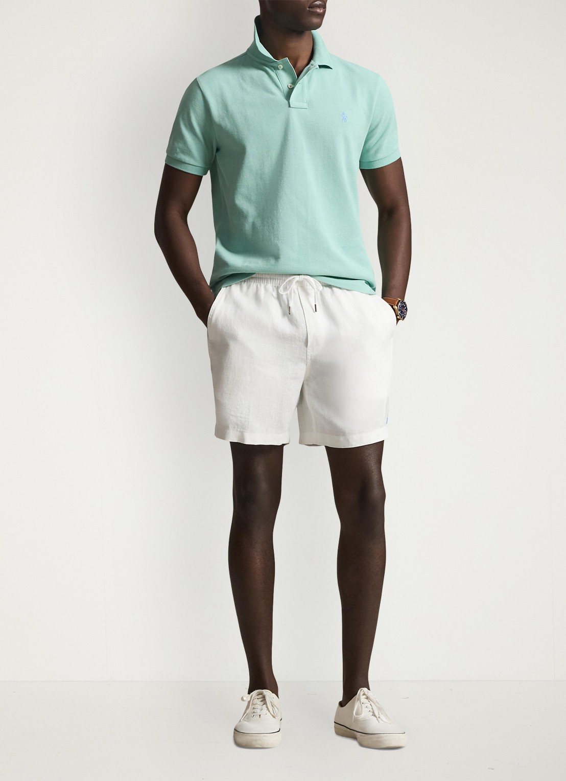Ralph Lauren Slim fit polo van piqué katoen - voorkant 4 celadon/c7109-zyv9