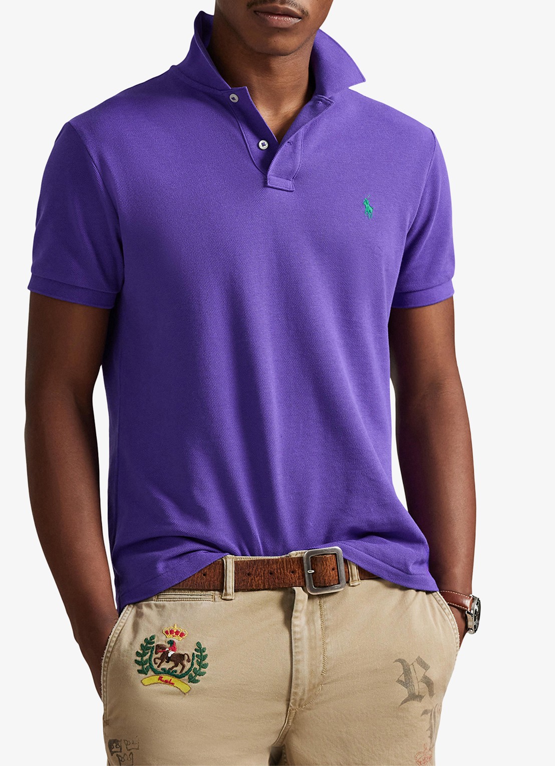 Ralph Lauren Slim fit polo van piqué katoen - detail cabana purple/c5223-zywt