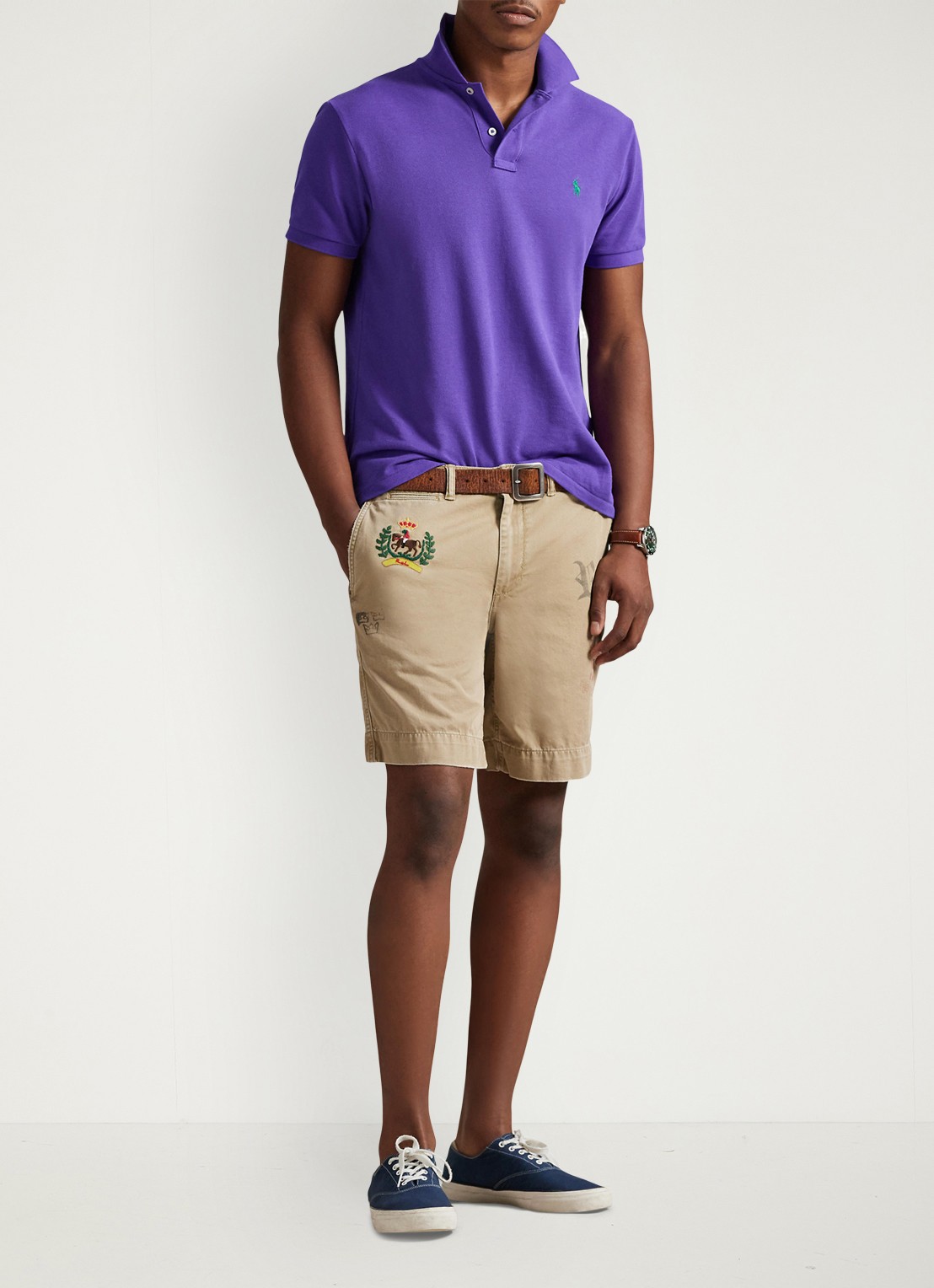 Ralph Lauren Slim fit polo van piqué katoen - voorkant 5 cabana purple/c5223-zywt
