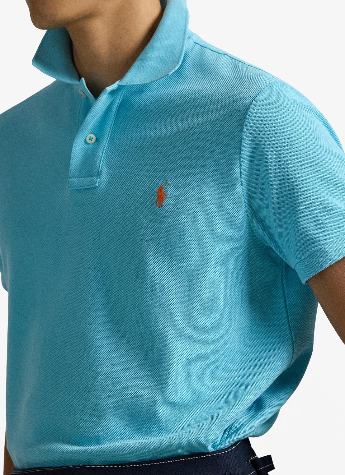 Ralph Lauren Slim fit polo van piqué katoen - detail 3 perfect turquoise/c2240-zyv8