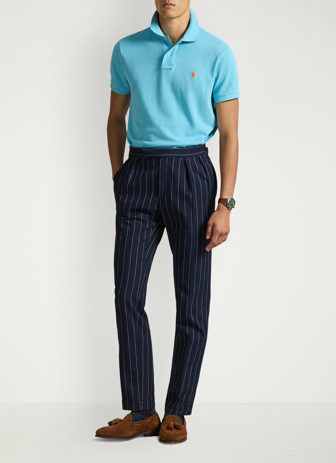 Ralph Lauren Slim fit polo van piqué katoen - voorkant 5 perfect turquoise/c2240-zyv8