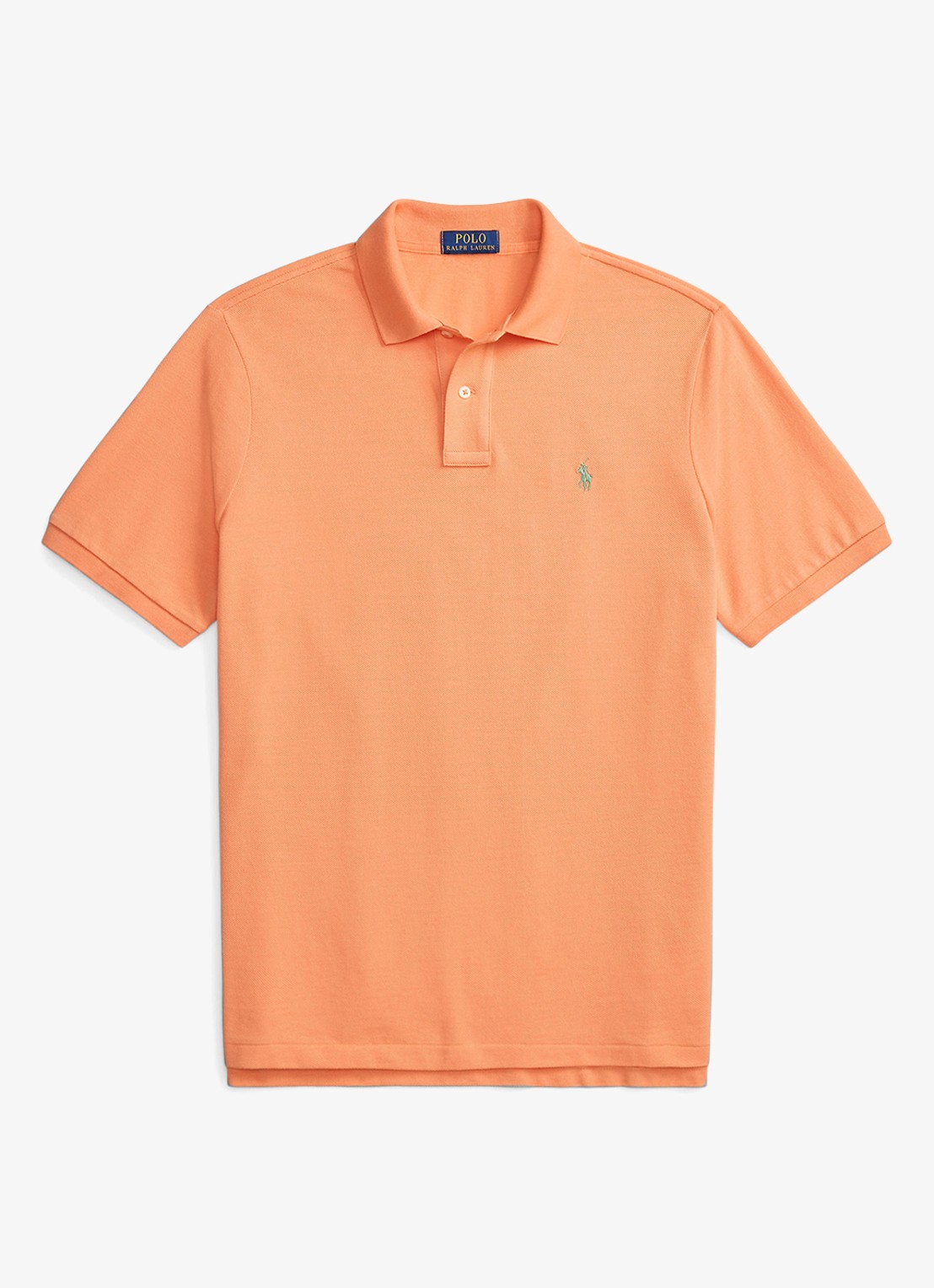 Ralph Lauren Slim fit polo van piqué katoen - voorkant pompano orange/c5566-47x1