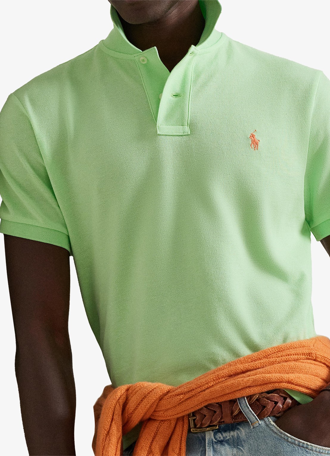 Ralph Lauren Slim fit polo van piqué katoen - detail 2 cruise lime/c2113-zyva