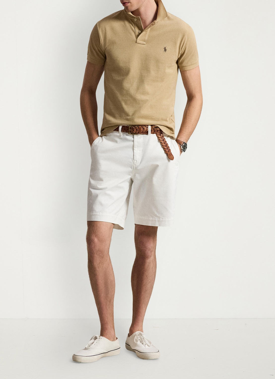 Ralph Lauren Slim fit polo van piqué katoen - detail 2 vintage khaki / khaki