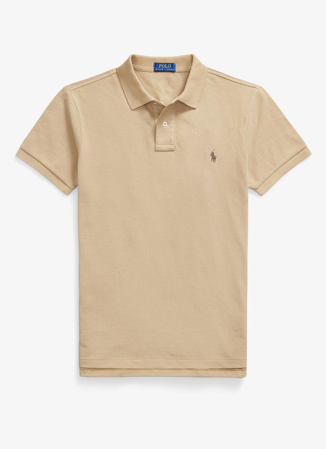 Ralph Lauren Slim fit polo van piqué katoen - voorkant 4 vintage khaki / khaki