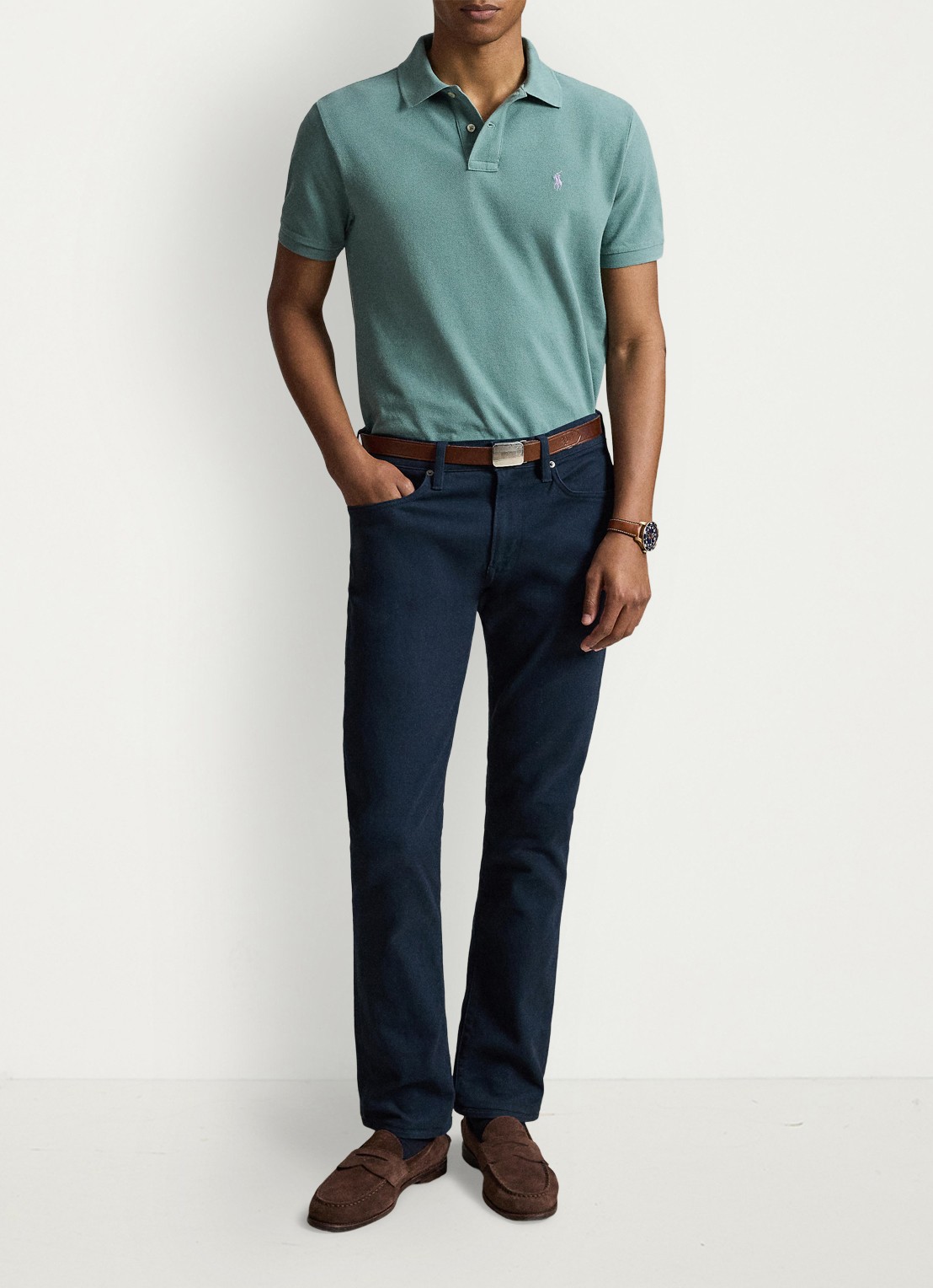 Ralph Lauren Slim fit polo van piqué katoen - detail 2 greenscape / groen