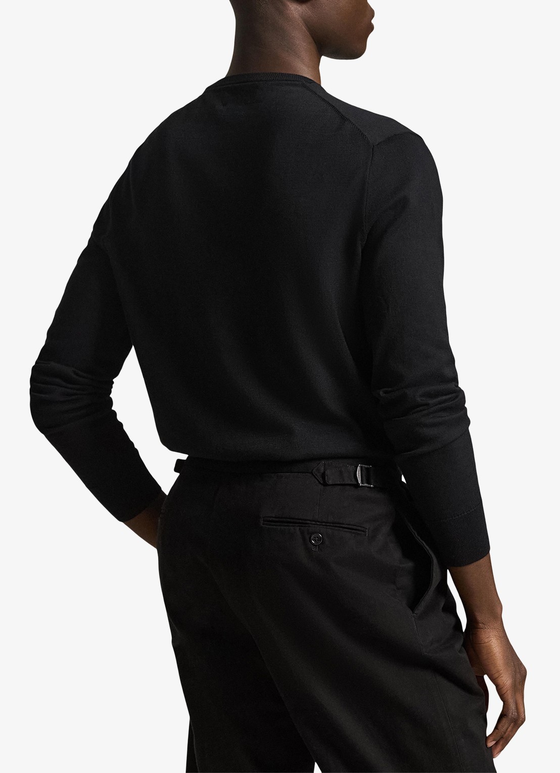 Ralph Lauren Slim fit pullover van katoen - achterkant 3 polo black / zwart