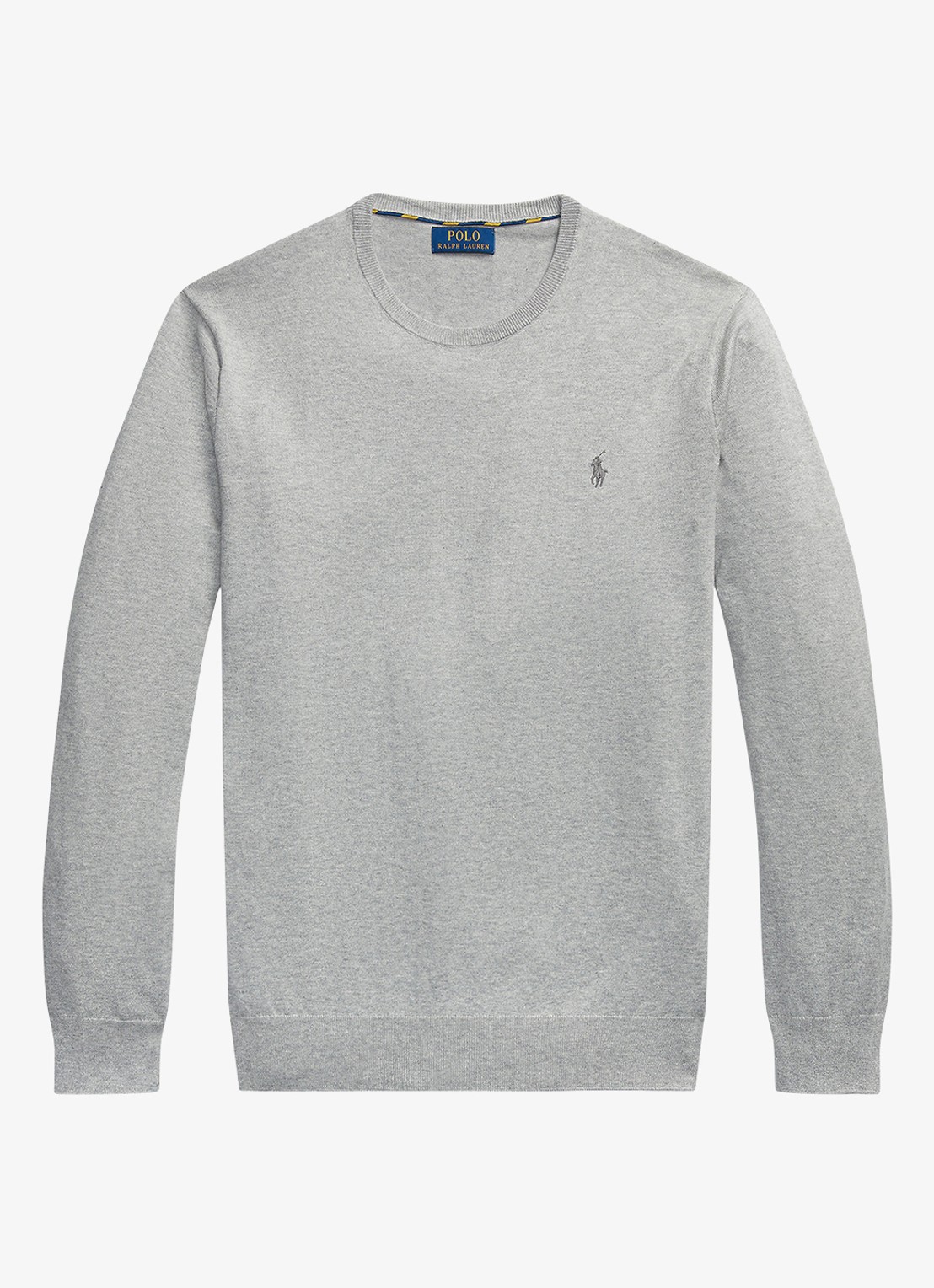 Ralph Lauren Slim fit pullover van katoen - voorkant 5 andover heather / grijs