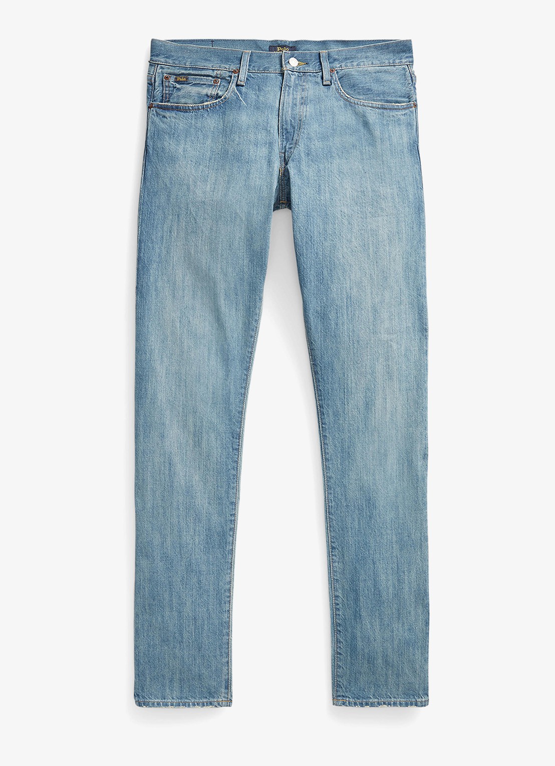 Ralph Lauren Slim leg jeans met lichte wassing - voorkant 2 robinson / lichtblauw