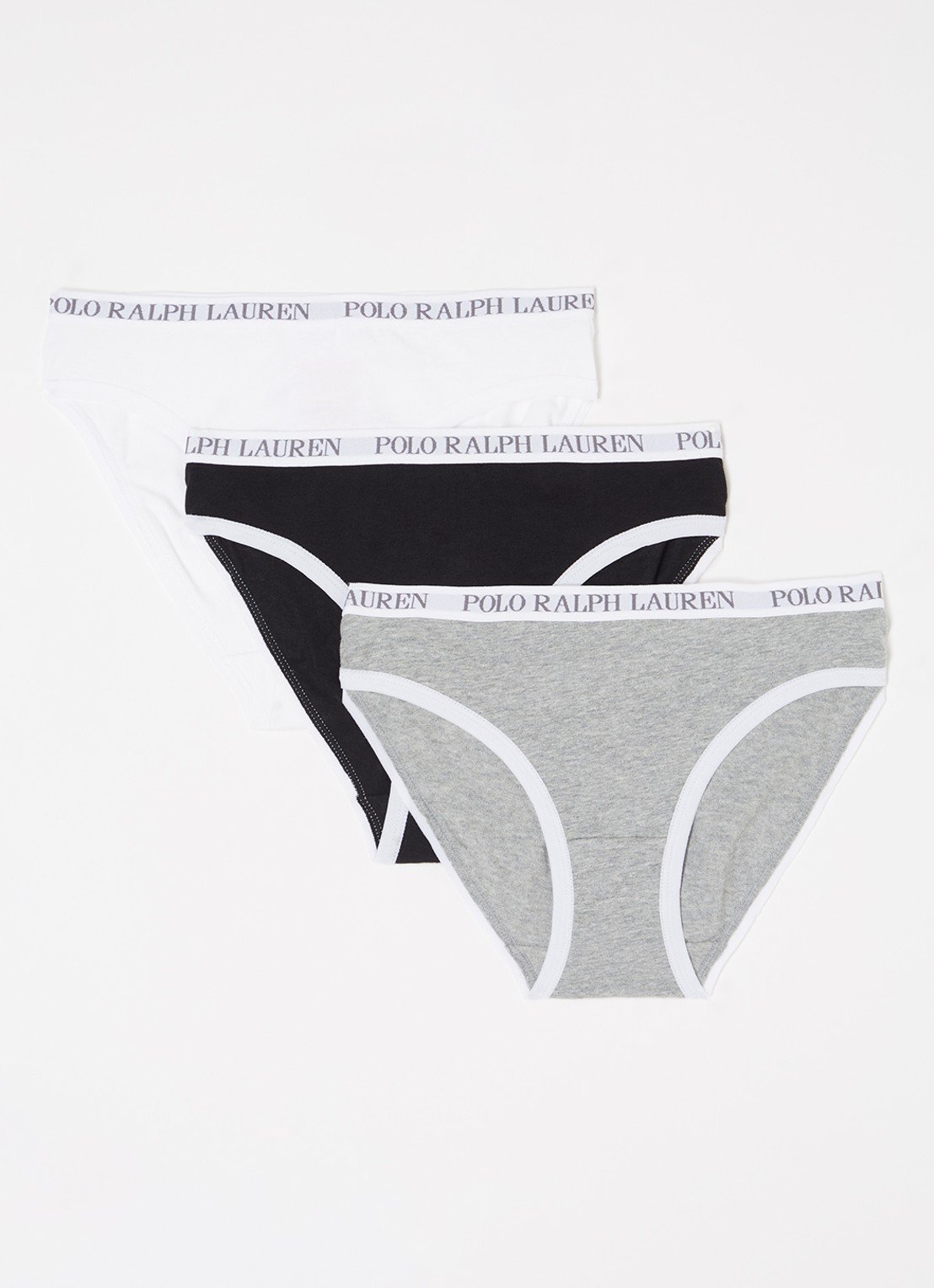 Ralph Lauren Slip met logoband in 3-pack - voorkant gebroken wit