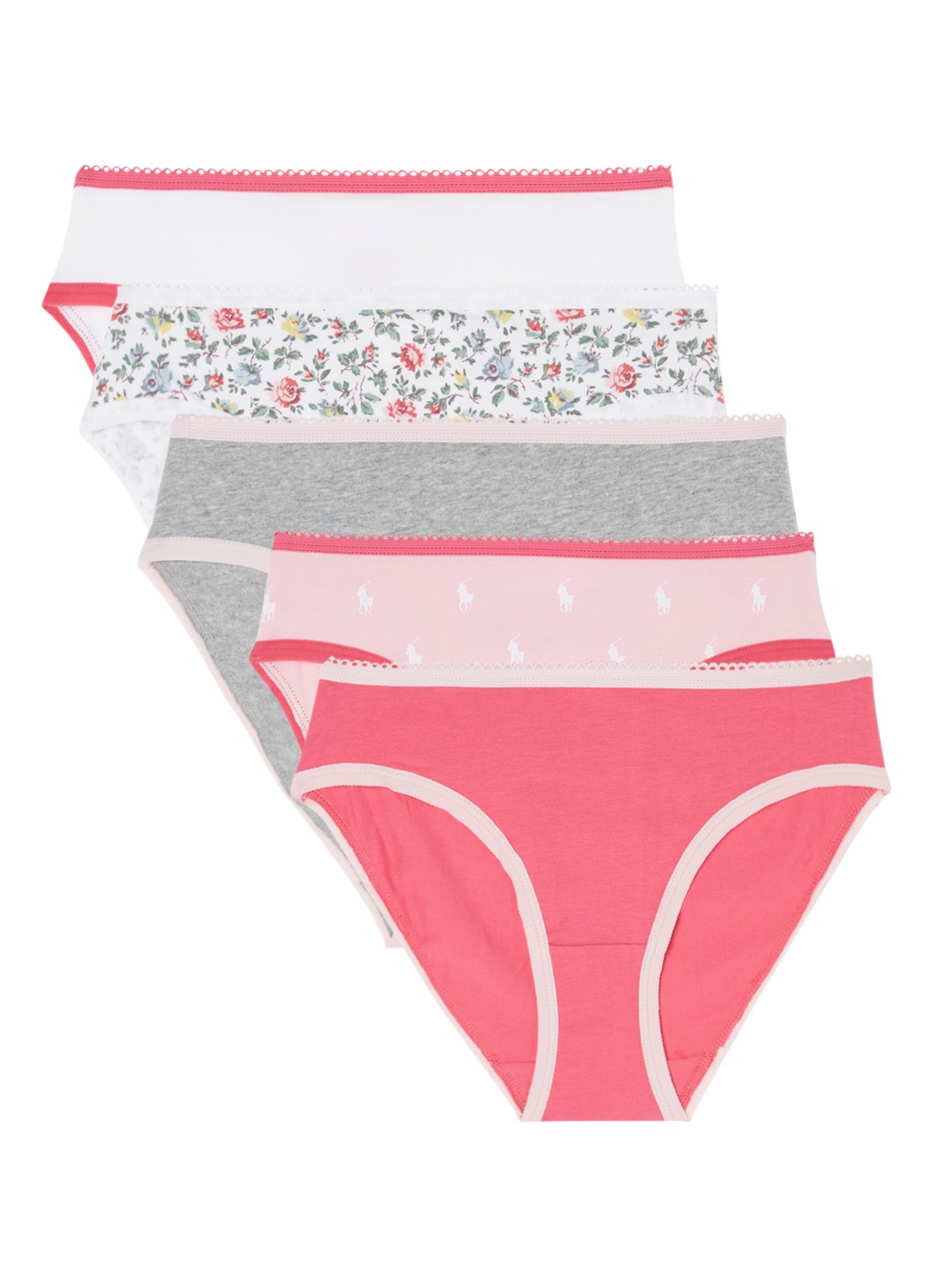 Ralph Lauren Slip van jersey in 5-pack - voorkant roze