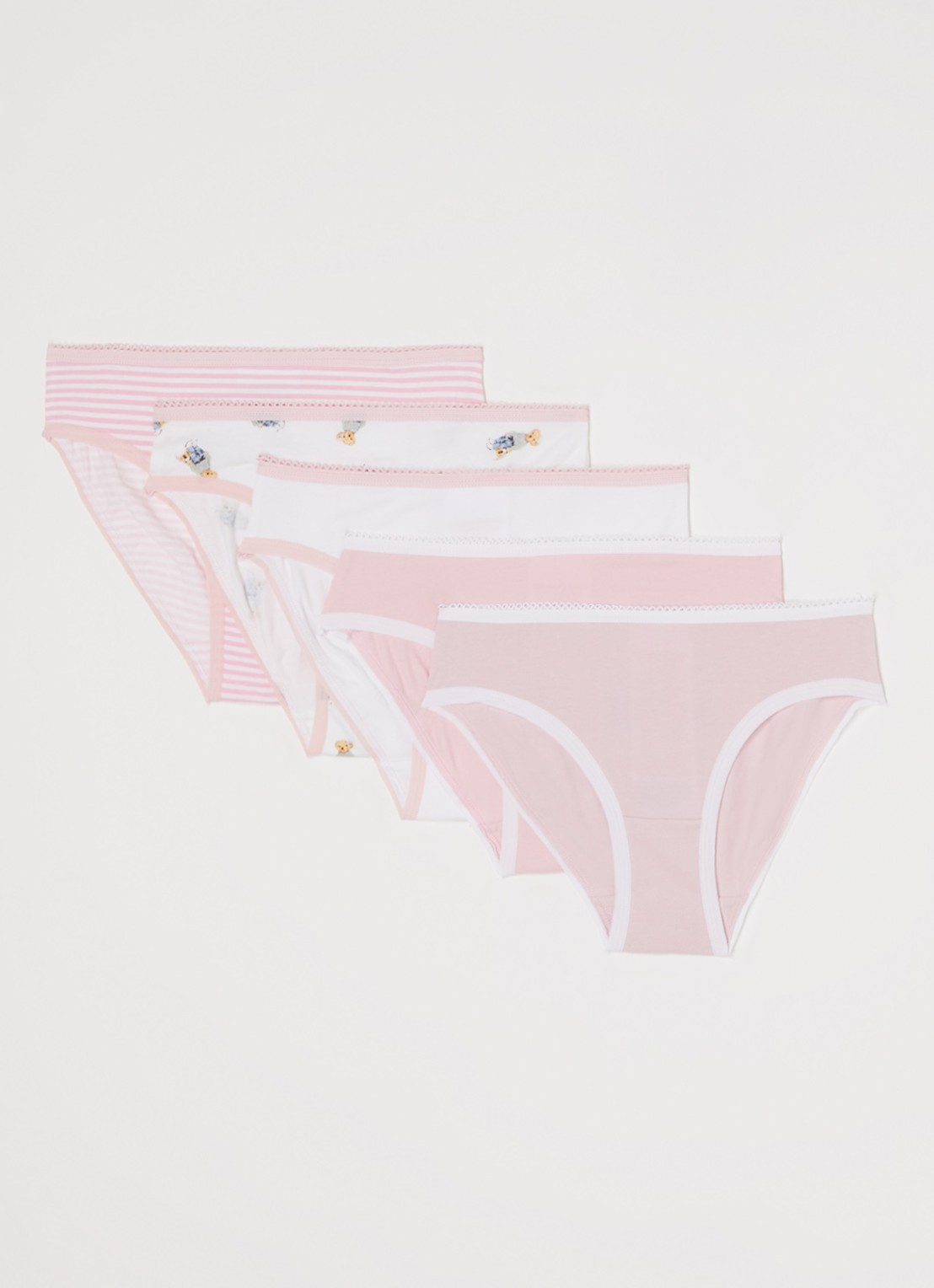 Ralph Lauren Slip van jersey in 5-pack - voorkant zalmroze