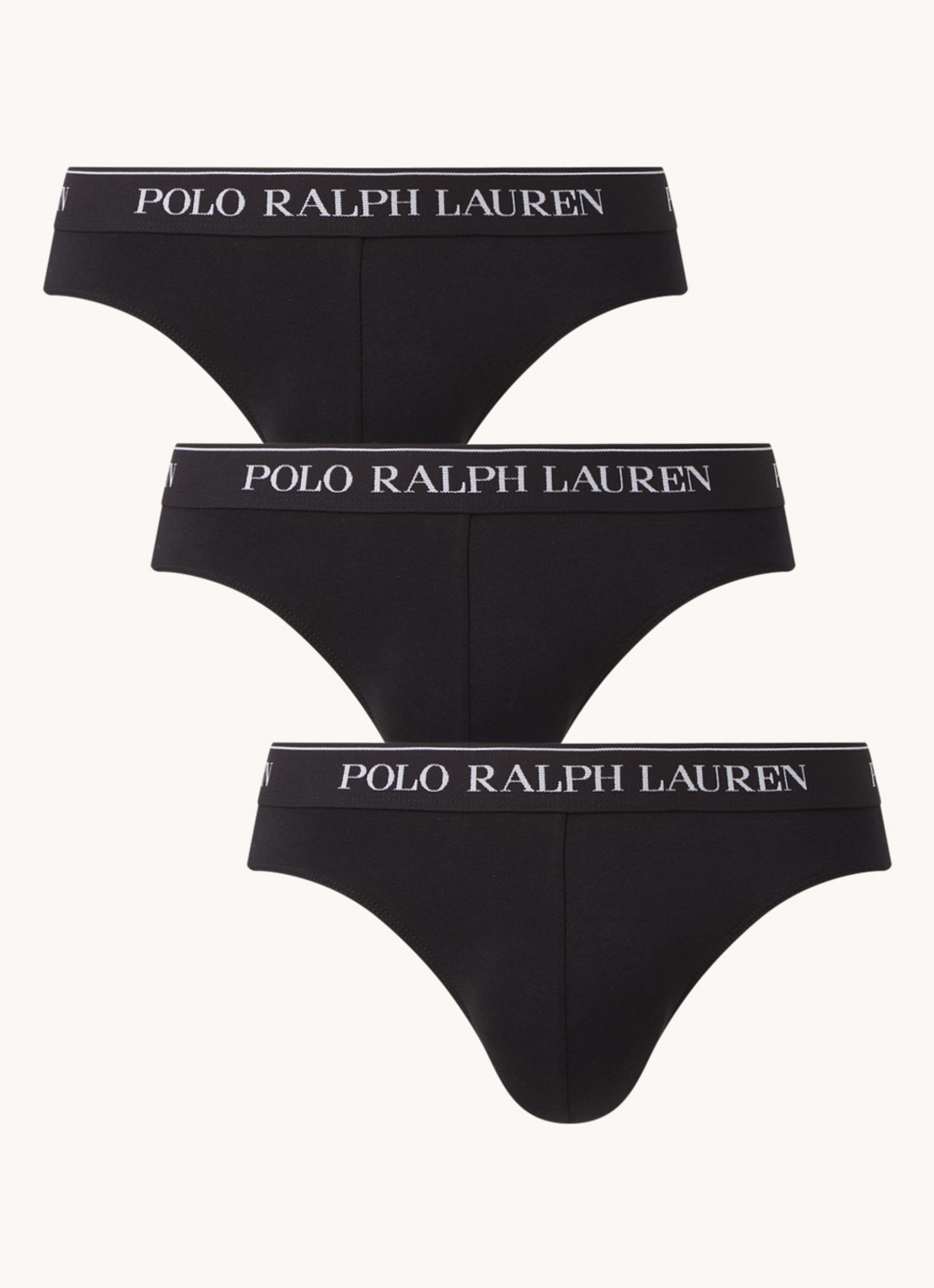 Ralph Lauren Slip van katoen in 3-pack - voorkant 2 zwart