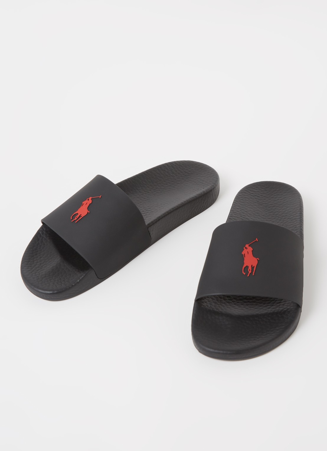 Ralph Lauren Slipper met logo - detail zwart