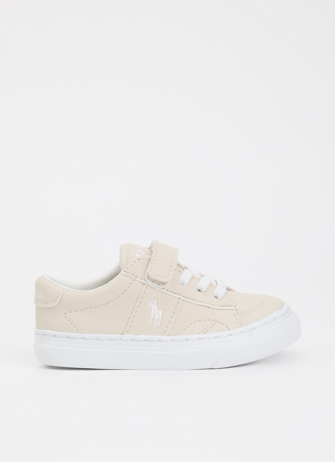 Ralph Lauren Sneaker met logo - voorkant beige