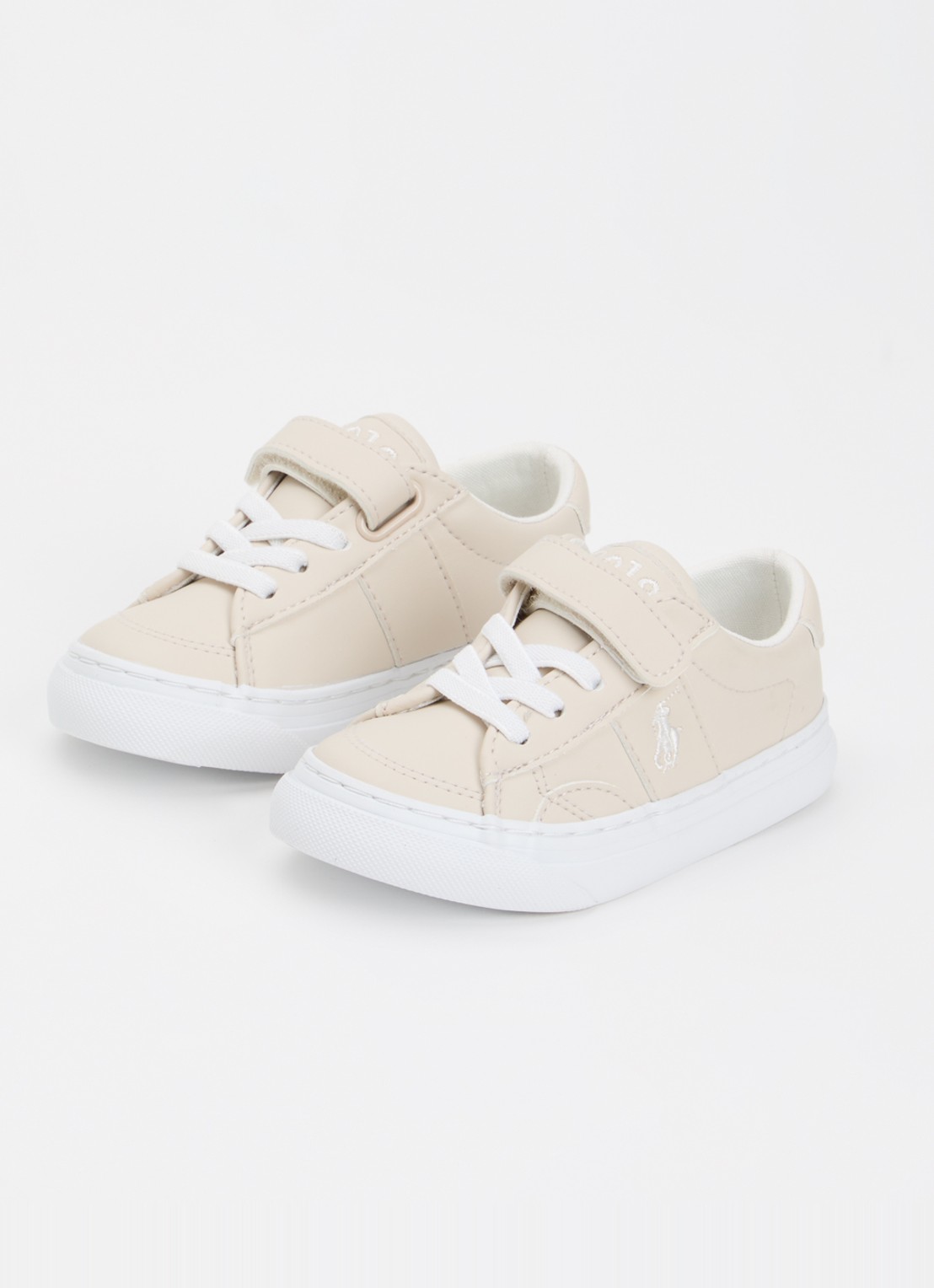 Ralph Lauren Sneaker met logo - voorkant 2 beige