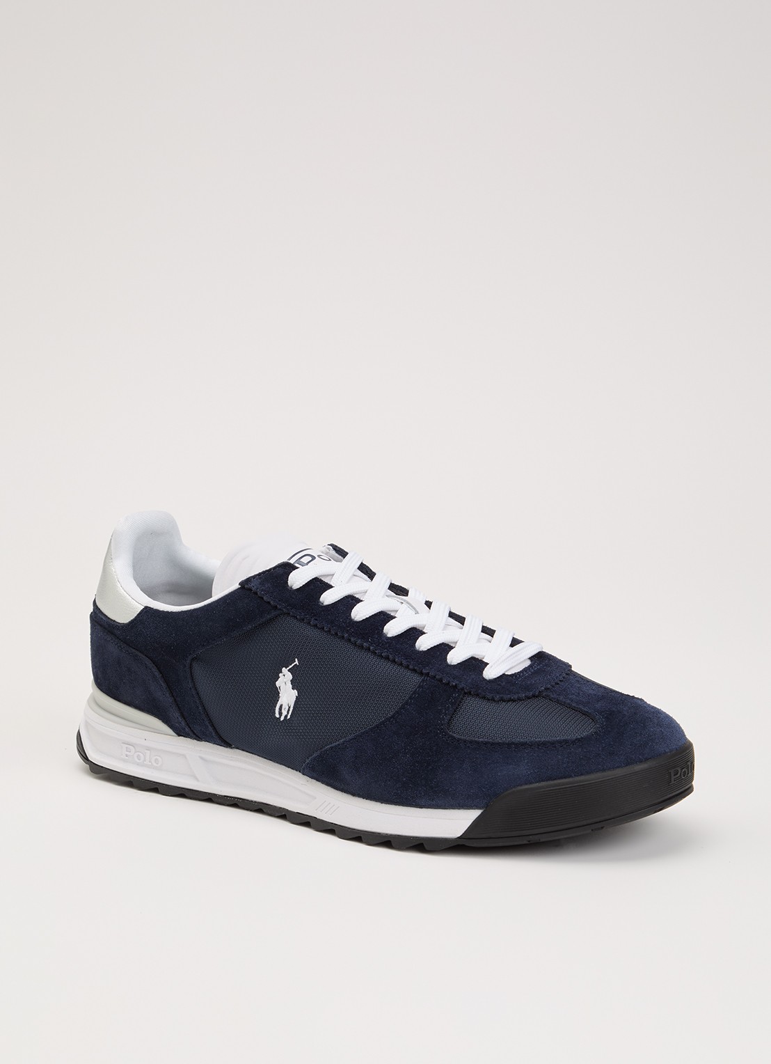 Ralph Lauren Sneaker met suède details - voorkant 2 donkerblauw