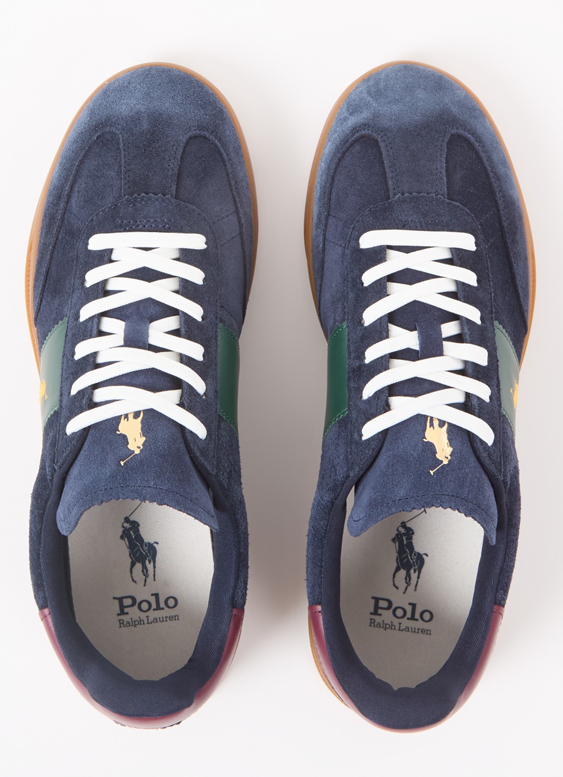 Ralph Lauren Sneaker van suède met logo - detail 4 donkerblauw