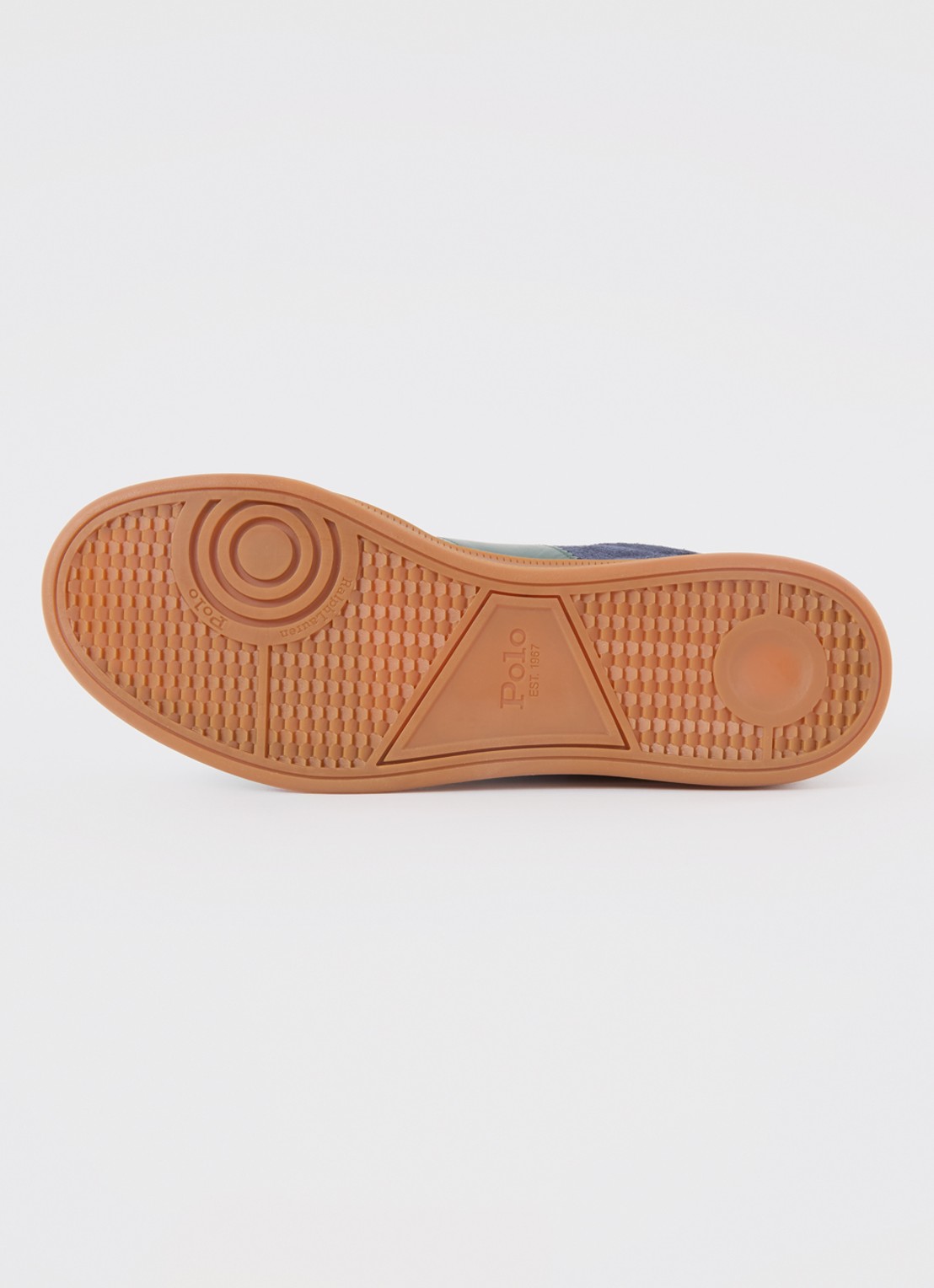Ralph Lauren Sneaker van suède met logo - detail 5 donkerblauw