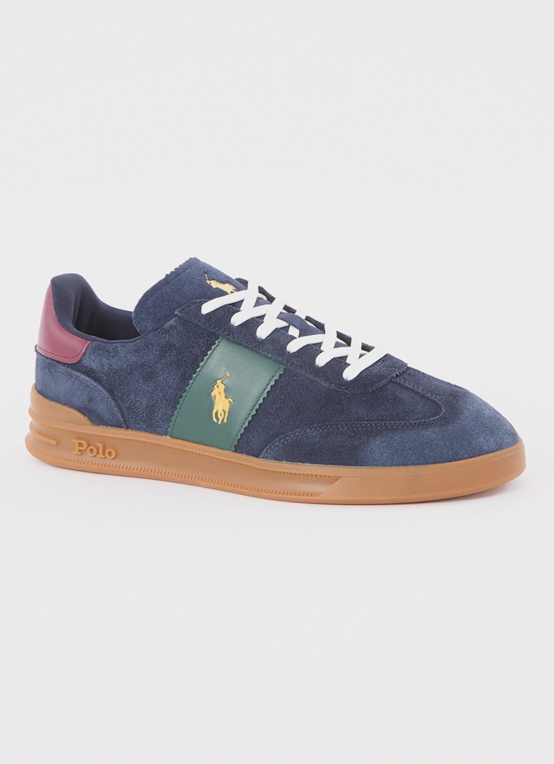 Ralph Lauren Sneaker van suède met logo - voorkant donkerblauw